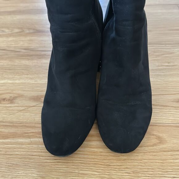 Black Suede Knee-High Boots - Picture 8 of 11